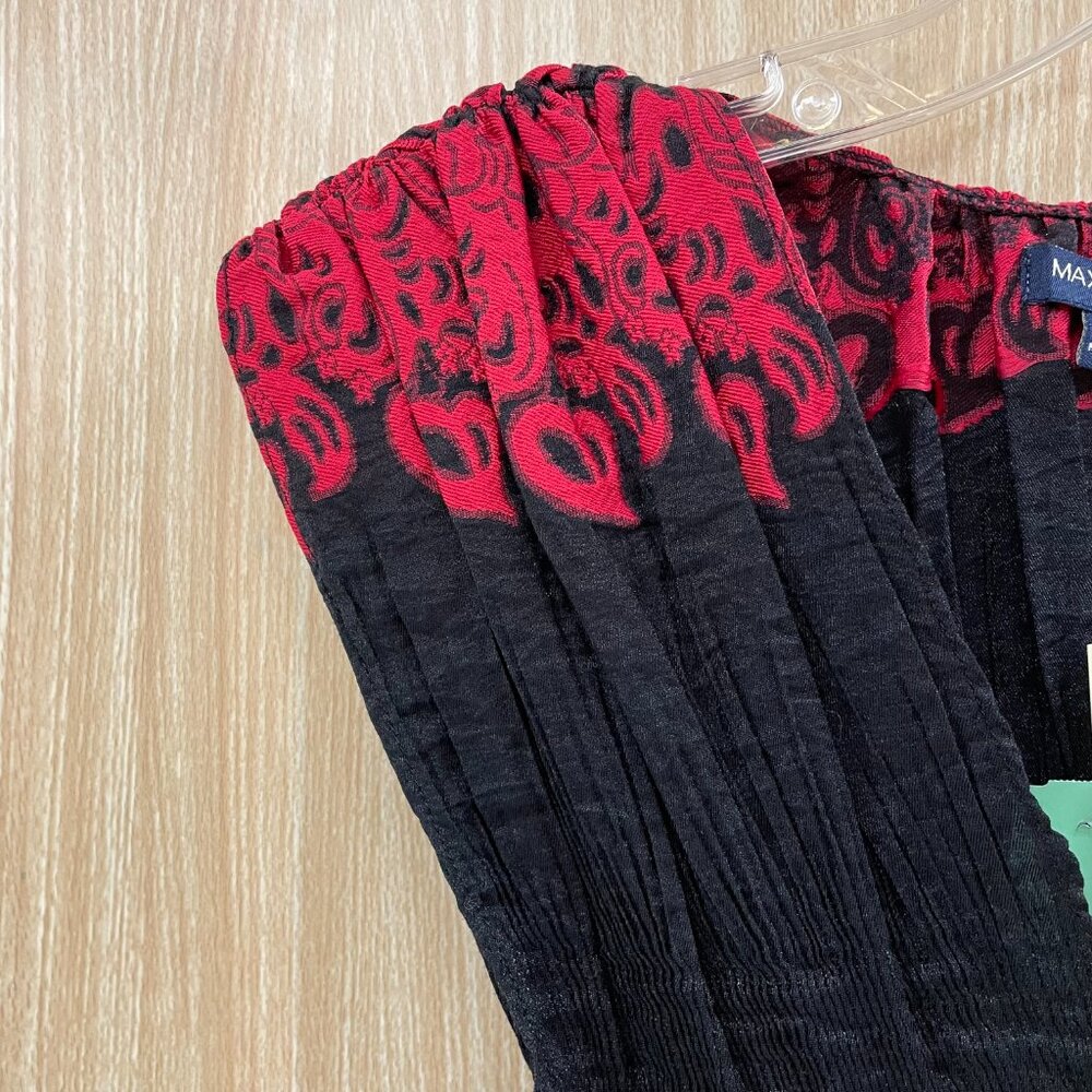 NWT Max Edition Black Print Dress Size Medium Petite - Picture 2 of 9